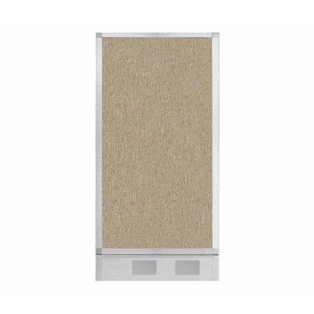 VERSARE Hush Panel Configurable Cubicle Partition 2' x 4' Rye Fabric w/ Cable Channel 1855215